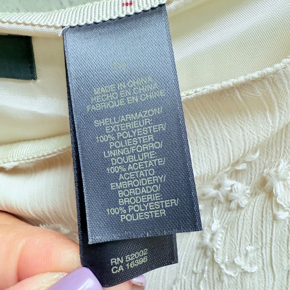 Liz Claiborne Collection 14 NWT Beige Floral‎ Embroidered Boho Summer Long Skirt - Picture 3 of 13